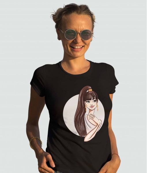 Дамска тениска с щампа Арт Beautiful model